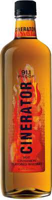 Cinerator Hot Cinnamon Whiskey 91.1 Proof 1 L bottle with fiery cinnamon flavor and smooth American whiskey heat