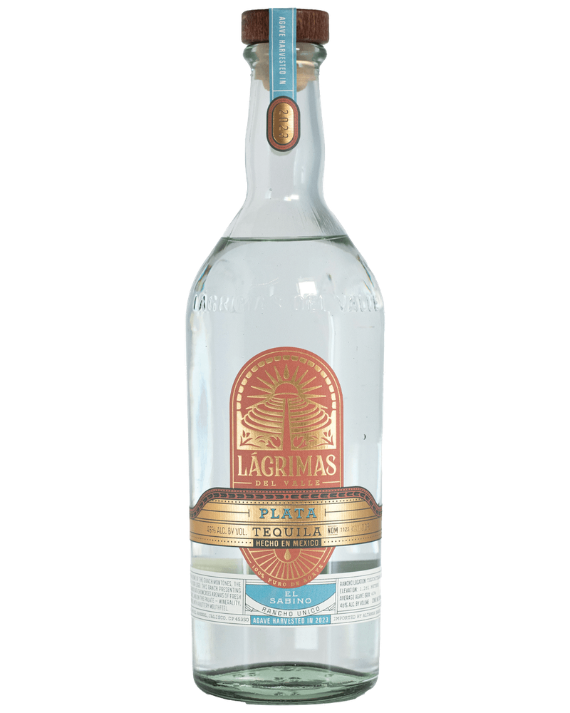 Lagrimas Del Valle El Sabino Plata Tequila 100% Puro de Agave 750 ML
