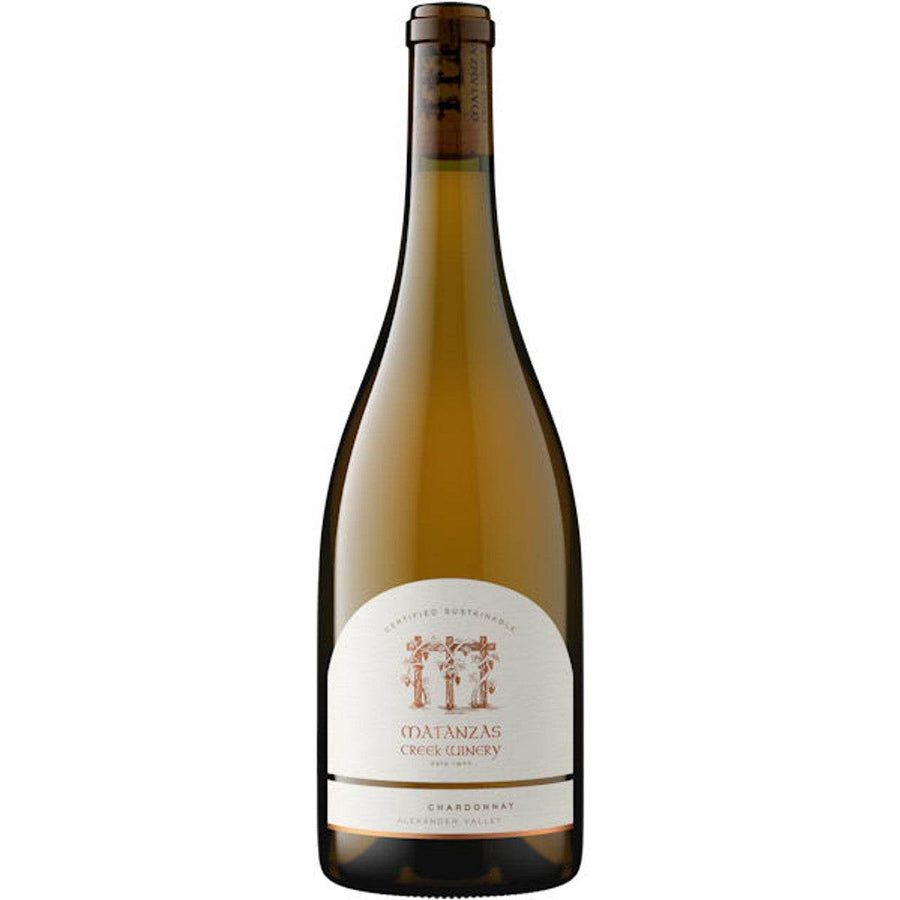 Bottle of Matanzas Creek Chardonnay Alexander Valley 2023 wine with fresh fruit and oak flavors