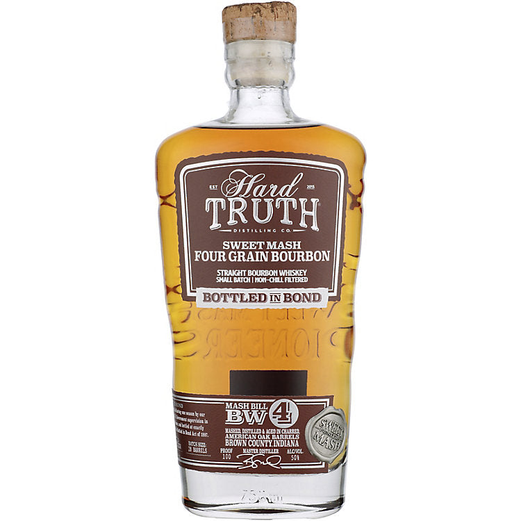 Hard Truth Straight Bourbon Sweet Mash Four Grain Small Batch Bottled In Bond 4 Yr 100 750 ML