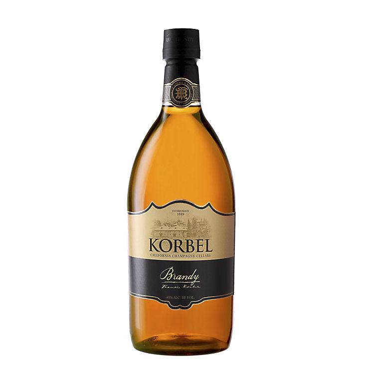 Korbel Brandy 80 1.75 L bottle showcasing smooth American brandy with rich vanilla and caramel notes