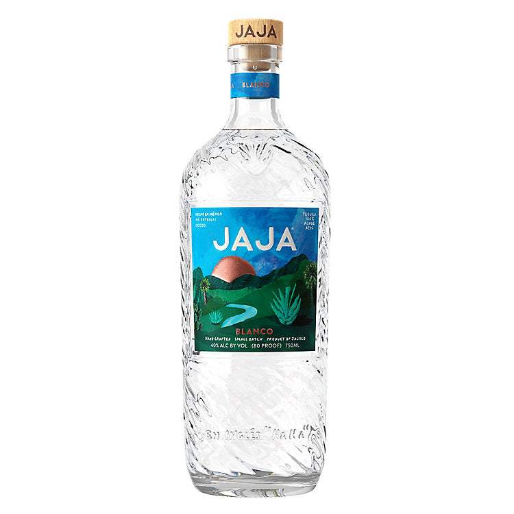 Jaja Tequila Blanco Small Batch 750ml bottle showcasing smooth, crisp, 100% Blue Weber agave tequila with citrus and sweet agave notes