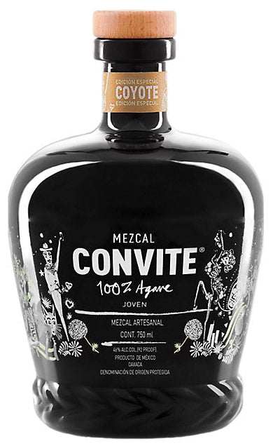 Bottle of Convite Mezcal Artesanal Coyote 92 Especial 750 ML with smoky, complex flavor from Espadin agave