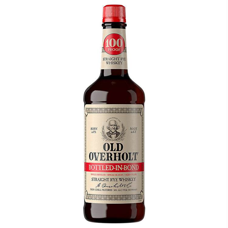 Old Overholt Straight Rye Whiskey Bonded 4-year 100 proof bottle with rich rye spice and caramel notes