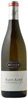 Wine bottle with 'Vincent Morey' label on a gray background