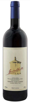Bottle of Tenuta San Guido Guidalberto 2023 Tuscan red wine with elegant coastal terroir characteristics